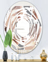 Circular Abstract Retro Geometric XIII - Modern Round or Oval Wall Mirror - Whirl