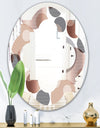 Circular Abstract Retro Geometric XIII - Modern Round or Oval Wall Mirror - Quatrefoil
