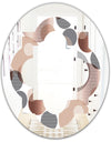 Circular Abstract Retro Geometric XIII - Modern Round or Oval Wall Mirror - Quatrefoil