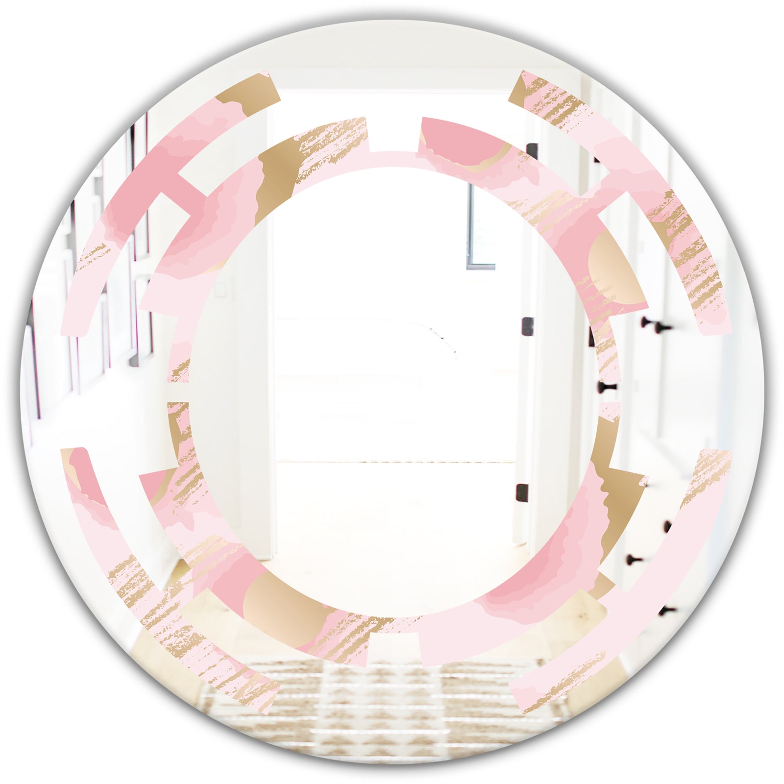 Abstract Flower Design IX - Cottage Round or Oval Wall Mirror - Space