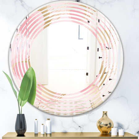 Abstract Flower Design IX - Cottage Round or Oval Wall Mirror - Wave