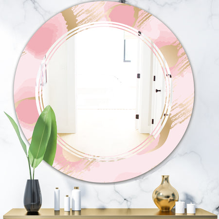 Abstract Flower Design IX - Cottage Round or Oval Wall Mirror - Triple C