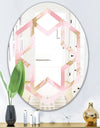 Abstract Flower Design IX - Cottage Round or Oval Wall Mirror - Hexagon Star