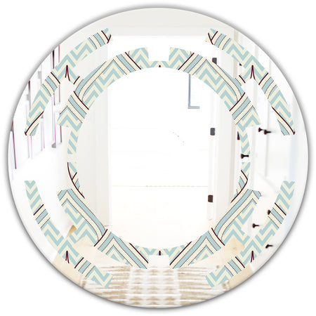 Ornament with decorative elements. - Modern Round or Oval Wall Mirror - Space
