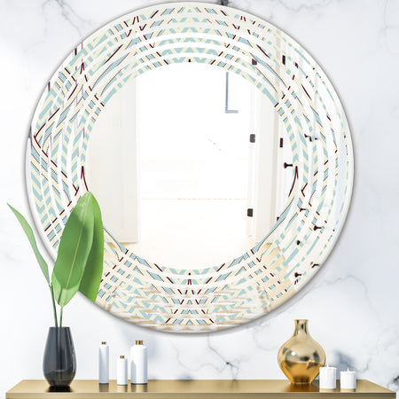 Ornament with decorative elements. - Modern Round or Oval Wall Mirror - Wave