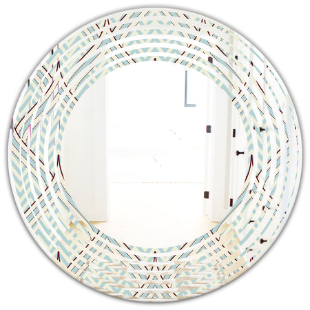 Ornament with decorative elements. - Modern Round or Oval Wall Mirror - Wave