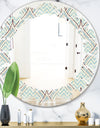 Ornament with decorative elements. - Modern Round or Oval Wall Mirror - Leaves
