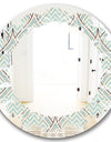 Ornament with decorative elements. - Modern Round or Oval Wall Mirror - Leaves