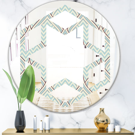 Ornament with decorative elements. - Modern Round or Oval Wall Mirror - Hexagon Star