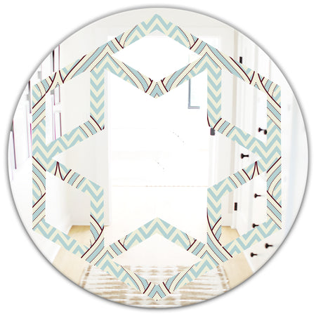 Ornament with decorative elements. - Modern Round or Oval Wall Mirror - Hexagon Star