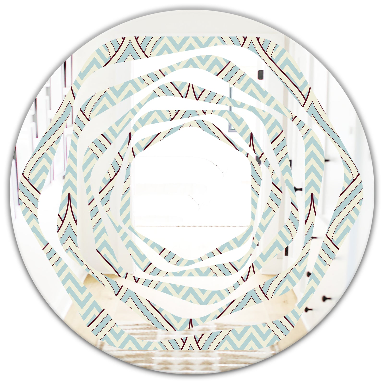 Ornament with decorative elements. - Modern Round or Oval Wall Mirror - Whirl