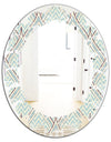 Ornament with decorative elements. - Modern Round or Oval Wall Mirror - Leaves