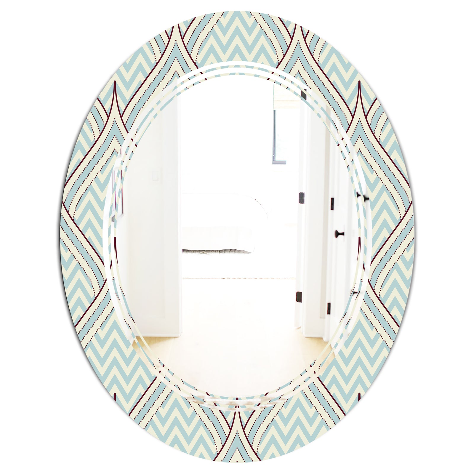 Ornament with decorative elements. - Modern Round or Oval Wall Mirror - Triple C