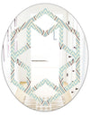 Ornament with decorative elements. - Modern Round or Oval Wall Mirror - Hexagon Star