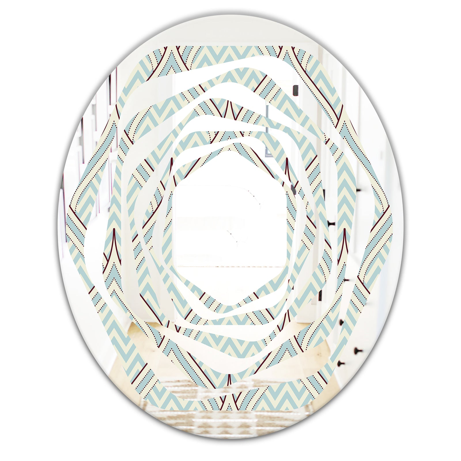 Ornament with decorative elements. - Modern Round or Oval Wall Mirror - Whirl