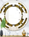 Art Deco Seal pattern - Modern Round or Oval Wall Mirror - Space