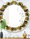 Art Deco Seal pattern - Modern Round or Oval Wall Mirror - Leaves