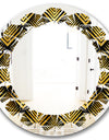 Art Deco Seal pattern - Modern Round or Oval Wall Mirror - Leaves