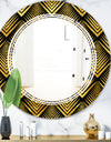 Art Deco Seal pattern - Modern Round or Oval Wall Mirror - Triple C