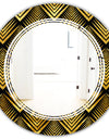 Art Deco Seal pattern - Modern Round or Oval Wall Mirror - Triple C