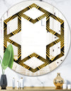 Art Deco Seal pattern - Modern Round or Oval Wall Mirror - Hexagon Star