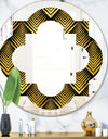 Art Deco Seal pattern - Modern Round or Oval Wall Mirror - Quatrefoil