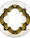 Art Deco Seal pattern - Modern Round or Oval Wall Mirror - Quatrefoil