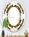 Art Deco Seal pattern - Modern Round or Oval Wall Mirror - Space