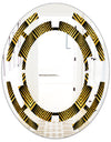 Art Deco Seal pattern - Modern Round or Oval Wall Mirror - Space