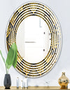Art Deco Seal pattern - Modern Round or Oval Wall Mirror - Wave