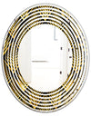 Art Deco Seal pattern - Modern Round or Oval Wall Mirror - Wave
