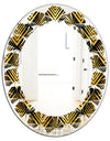 Art Deco Seal pattern - Modern Round or Oval Wall Mirror - Leaves