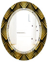 Art Deco Seal pattern - Modern Round or Oval Wall Mirror - Triple C