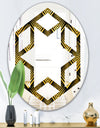 Art Deco Seal pattern - Modern Round or Oval Wall Mirror - Hexagon Star