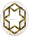 Art Deco Seal pattern - Modern Round or Oval Wall Mirror - Hexagon Star