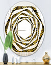 Art Deco Seal pattern - Modern Round or Oval Wall Mirror - Whirl