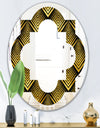 Art Deco Seal pattern - Modern Round or Oval Wall Mirror - Quatrefoil