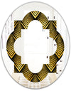 Art Deco Seal pattern - Modern Round or Oval Wall Mirror - Quatrefoil