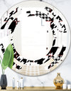 Classic Houndstooth Pattern - Modern Round or Oval Wall Mirror - Space