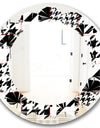 Classic Houndstooth Pattern - Modern Round or Oval Wall Mirror - Leaves