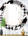 Classic Houndstooth Pattern - Modern Round or Oval Wall Mirror - Triple C