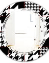 Classic Houndstooth Pattern - Modern Round or Oval Wall Mirror - Triple C