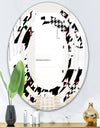 Classic Houndstooth Pattern - Modern Round or Oval Wall Mirror - Space