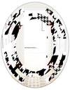 Classic Houndstooth Pattern - Modern Round or Oval Wall Mirror - Space