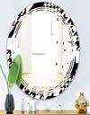 Classic Houndstooth Pattern - Modern Round or Oval Wall Mirror - Triple C