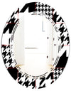 Classic Houndstooth Pattern - Modern Round or Oval Wall Mirror - Triple C