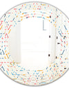 Abstract geometric background. pattern. - Modern Round or Oval Wall Mirror - Wave