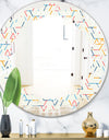 Abstract geometric background. pattern. - Modern Round or Oval Wall Mirror - Leaves