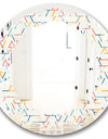 Abstract geometric background. pattern. - Modern Round or Oval Wall Mirror - Leaves