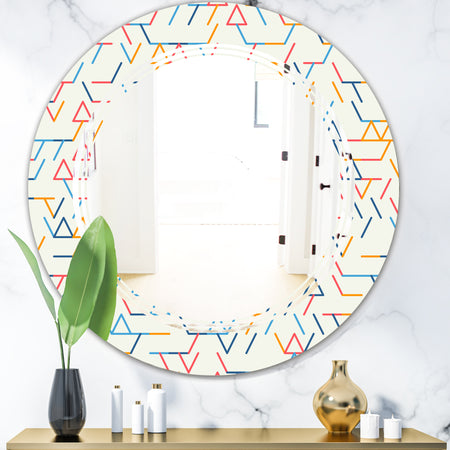 Abstract geometric background. pattern. - Modern Round or Oval Wall Mirror - Triple C